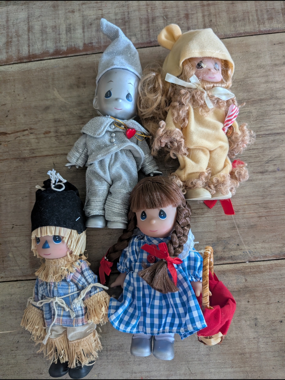 Lot Of 4 Precious Moments Wizard Of Oz Dolls - 7 Inches Tall